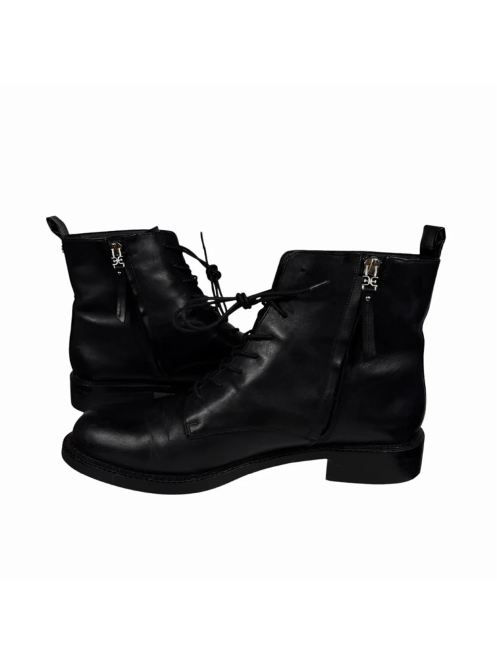 Sam Edelman Nina Black Leather Combat Boots Womens Size 11M - Picture 7 of 11